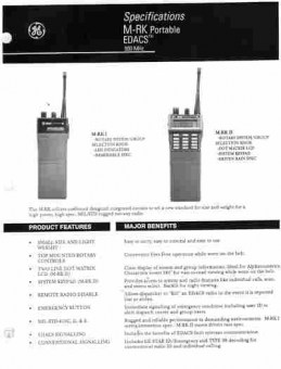 Буклет GE M-RK Portable EDACS 900 MHz, 55-302, Баград.рф